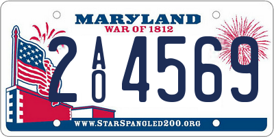 MD license plate 2AO4569