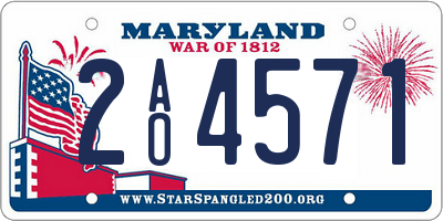 MD license plate 2AO4571