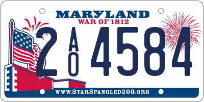 MD license plate 2AO4584