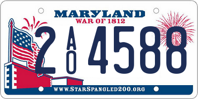 MD license plate 2AO4588