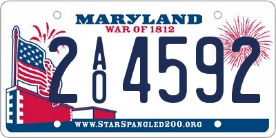 MD license plate 2AO4592