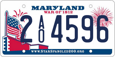 MD license plate 2AO4596
