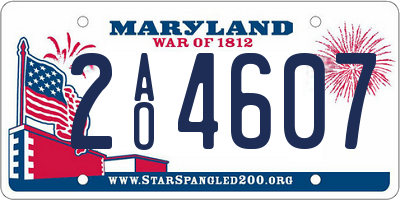 MD license plate 2AO4607
