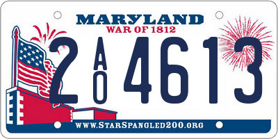 MD license plate 2AO4613