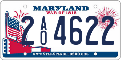 MD license plate 2AO4622