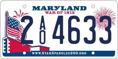 MD license plate 2AO4633