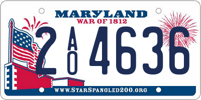 MD license plate 2AO4636