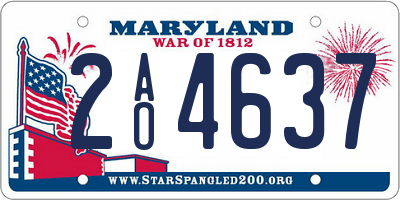 MD license plate 2AO4637