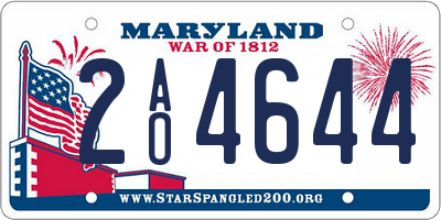 MD license plate 2AO4644