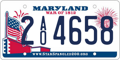 MD license plate 2AO4658