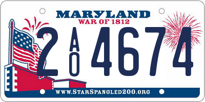 MD license plate 2AO4674