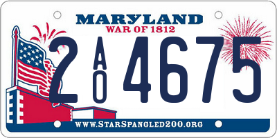 MD license plate 2AO4675