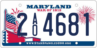 MD license plate 2AO4681