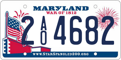 MD license plate 2AO4682