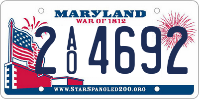 MD license plate 2AO4692