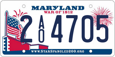 MD license plate 2AO4705