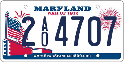 MD license plate 2AO4707