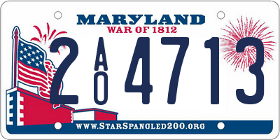 MD license plate 2AO4713