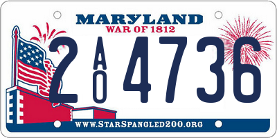 MD license plate 2AO4736