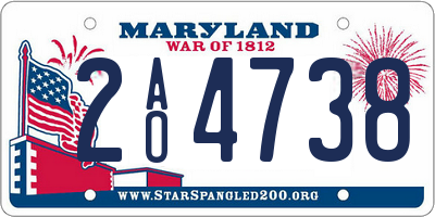 MD license plate 2AO4738