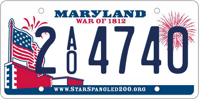 MD license plate 2AO4740