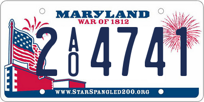MD license plate 2AO4741