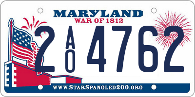 MD license plate 2AO4762