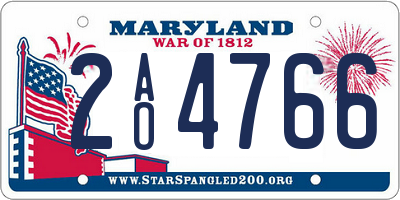 MD license plate 2AO4766