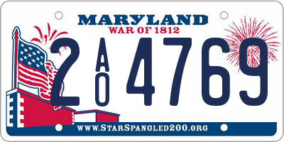 MD license plate 2AO4769
