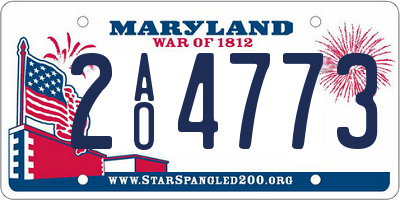 MD license plate 2AO4773