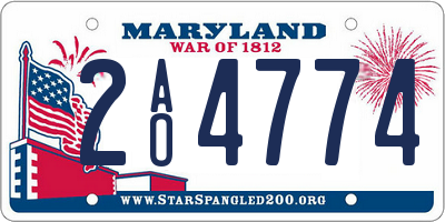 MD license plate 2AO4774