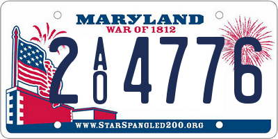 MD license plate 2AO4776