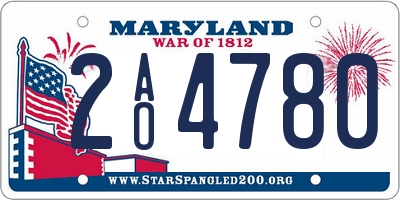 MD license plate 2AO4780