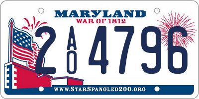 MD license plate 2AO4796