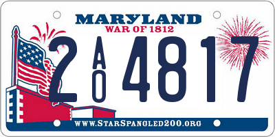 MD license plate 2AO4817
