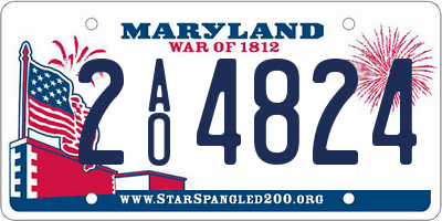 MD license plate 2AO4824