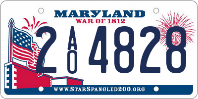 MD license plate 2AO4828