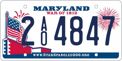 MD license plate 2AO4847