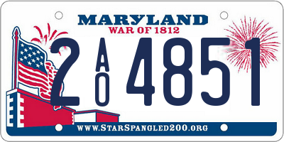 MD license plate 2AO4851