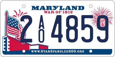 MD license plate 2AO4859
