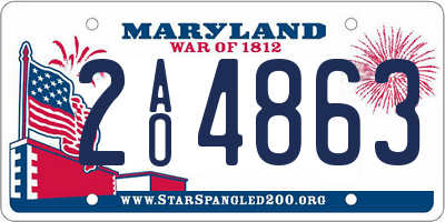 MD license plate 2AO4863
