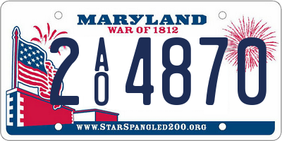 MD license plate 2AO4870