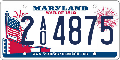 MD license plate 2AO4875