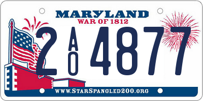 MD license plate 2AO4877