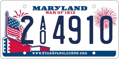 MD license plate 2AO4910