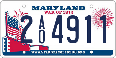 MD license plate 2AO4911