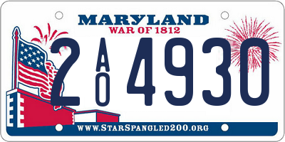 MD license plate 2AO4930