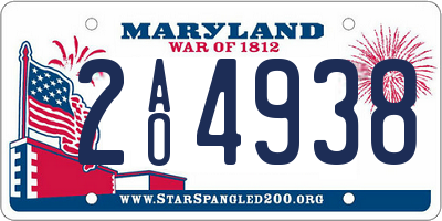 MD license plate 2AO4938