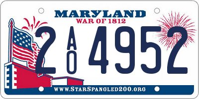 MD license plate 2AO4952