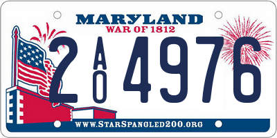 MD license plate 2AO4976